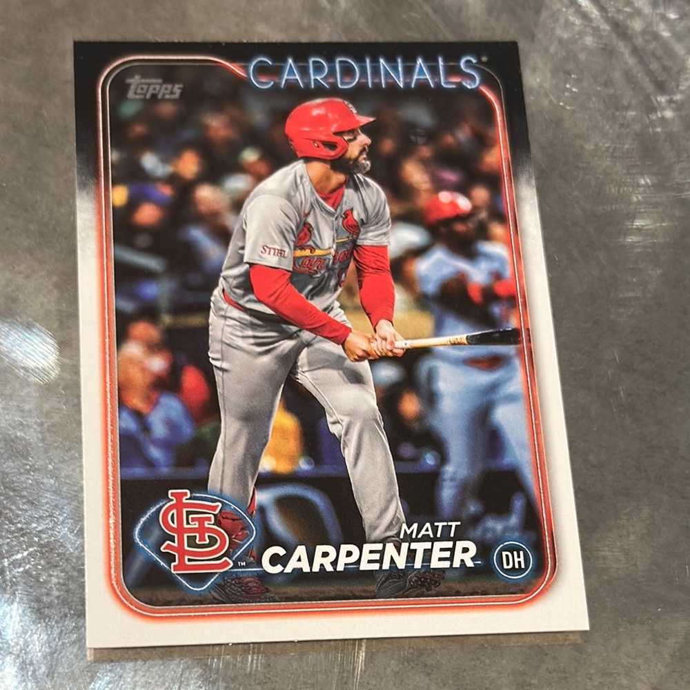 Topps Cardinals Player Card in Red and Gray